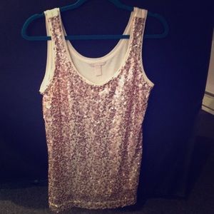 Banana Republic gold sequin sleeveless top